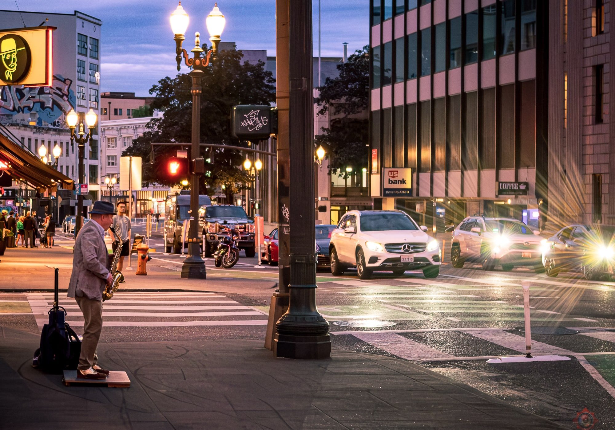 Weekday nights on the steps of our building